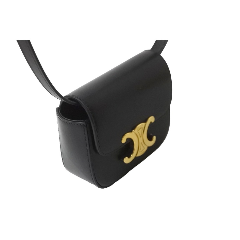 CELINE Claude Shoulder Bag Black Shiny Calfskin - Picture 4 of 9